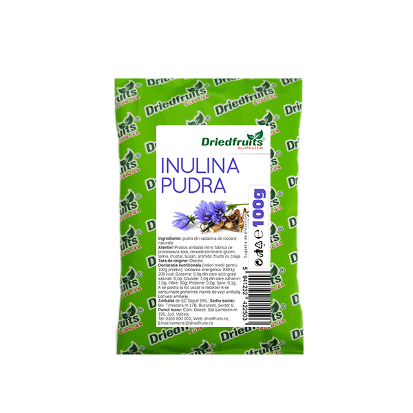 Inulina pudra (din cicoare) Driedfruits – 100 g Dried Fruits Produse Naturale pentru Patiserii, Cofetarii & Brutarii